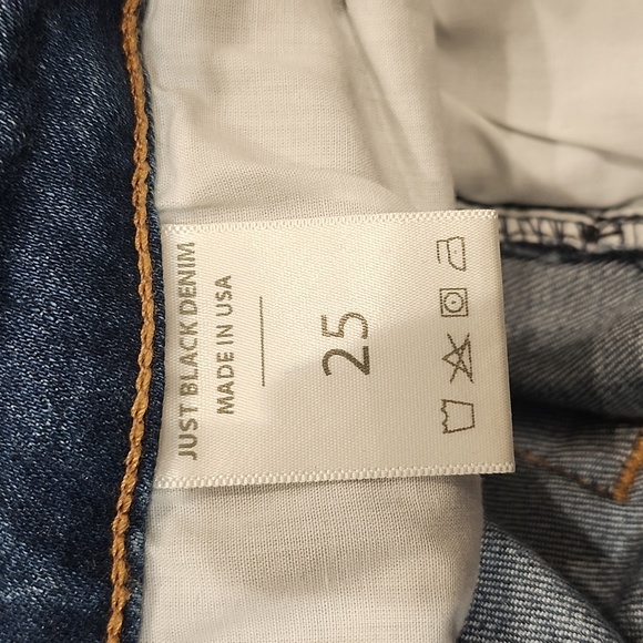 JUST BLACK DENIM JEANS SIZE 25 SHARK BITE RAW HEM - JBD - Picture 10 of 10